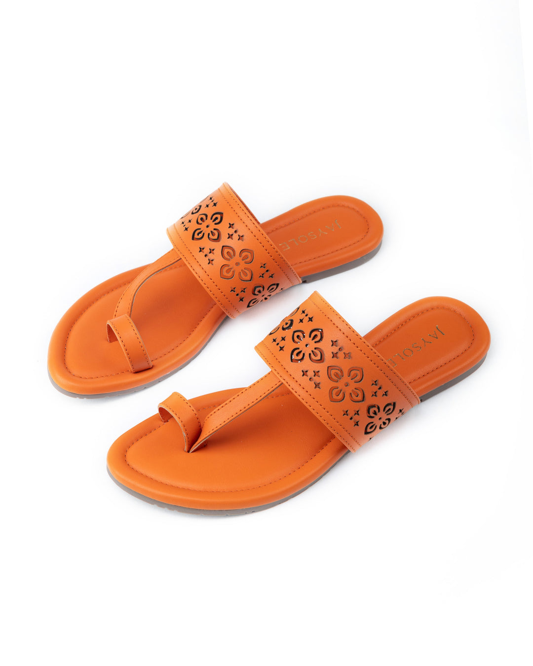 Tang Orange Kolha Flats