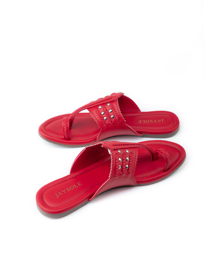 Bride Red Kolha Flats