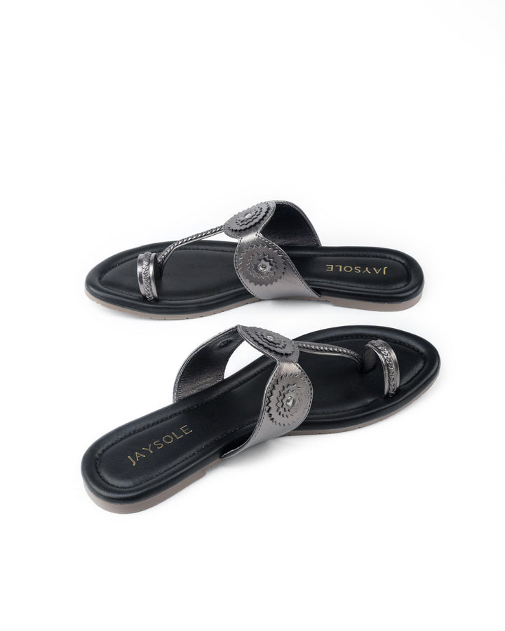 Crown Black Kolha Flats