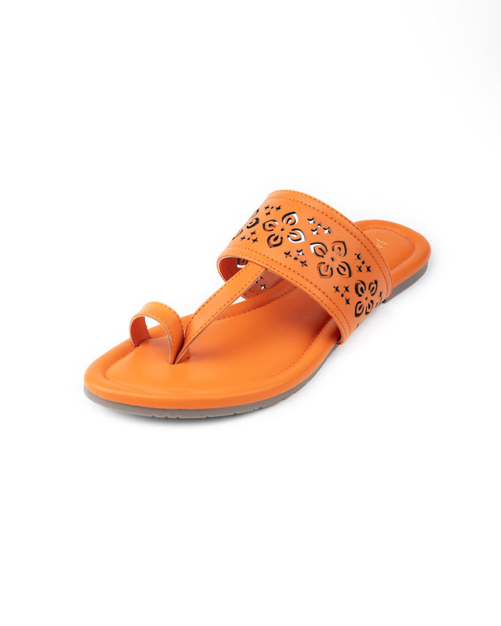 Tang Orange Kolha Flats