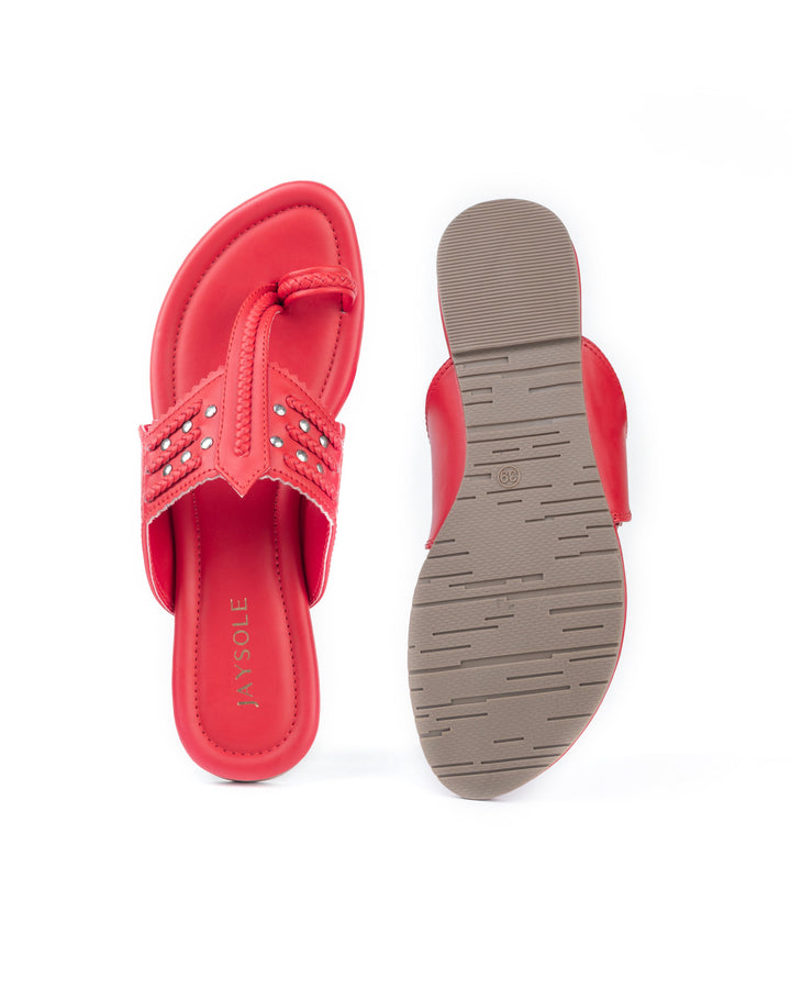 Bride Red Kolha Flats