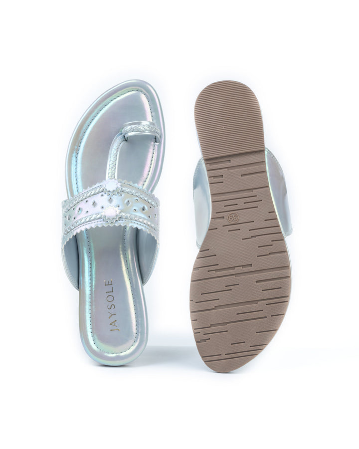 Soya Silver Kolha Flats