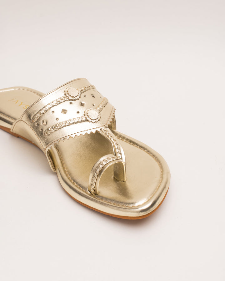 Utsav Gold Solid Kolha Flats