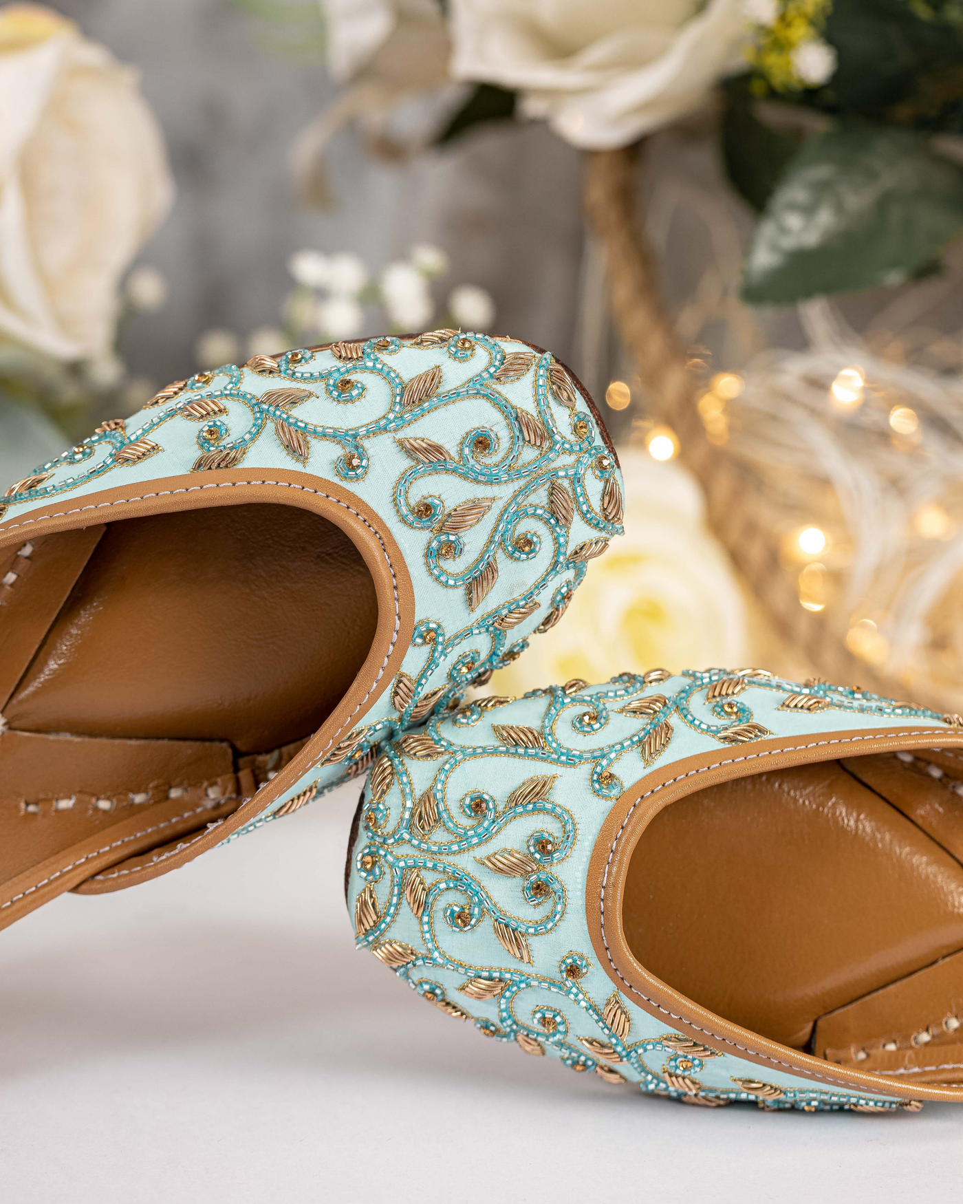 Mint Poppins Handcrafted Jutti
