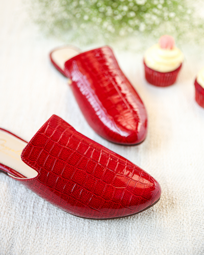 Urban Red Leather Mules