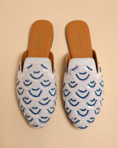 Blissful Blue Handcrafted Mules