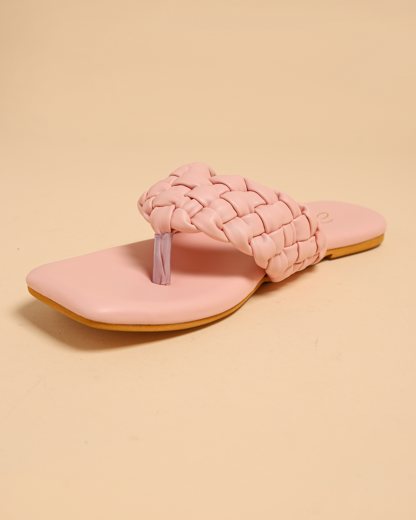 Cream Tan Braided Flats