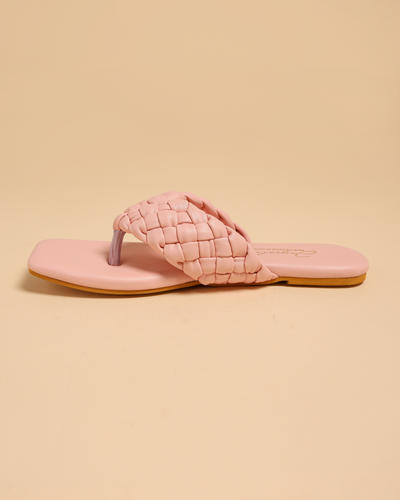 Cream Tan Braided Flats