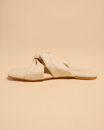 Oyster White Twisted Flats